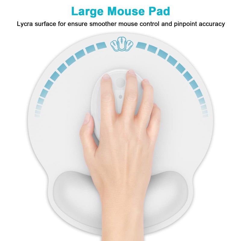 Dapesuom Ergonomic Mouse Pad with Wrist Support  Comfortable Memory Foam Wrist Rest for Easy Typing Pain Relief  Cute Computer Gaming Desktop Mouse Mat with Non-Slip Base for Laptop  Office  Gray - Image 5